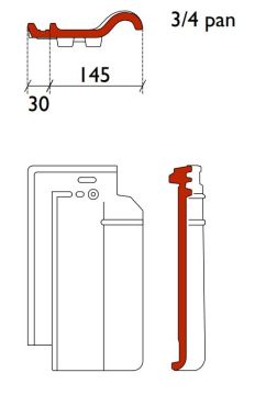 LF POSTEL 20 TUILE TROIS-QUART ROUGE