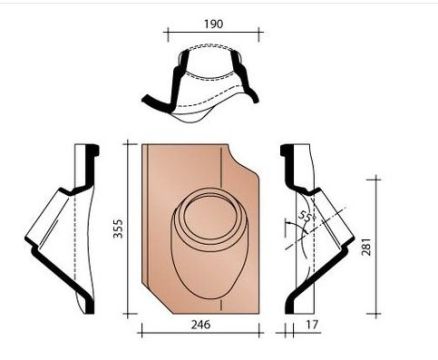 KOR TUILE A DOUILLE 100MM 451 BLEU FUME 706