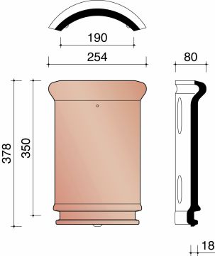 KOR ARETIER 190MM DEMI-RONDE 44/993 NOIR EMAILLE 738