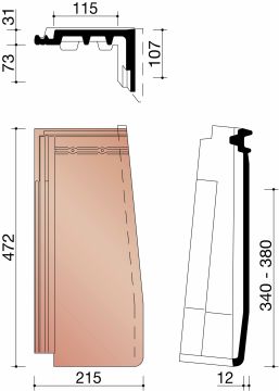 MIGEON ACTUA DEMI PIECE D'ANGLE ARDOISE 703