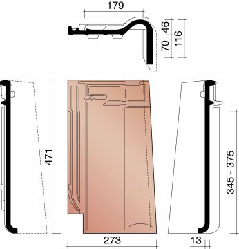 BISCH SE ALEGRA 10 TUILE DE RIVE DROITE ANTHRACITE 736