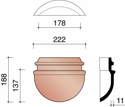 KOR ABOUT D'ARETIER DEMI-RONDE 190MM 44/993 AMARANT/VIOLINE 848