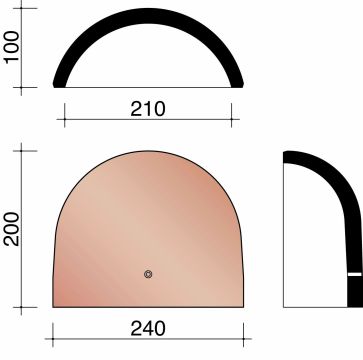 KOR ABOUT D'ARETIER DEMI-RONDE 210MM 451 BLEU FUME 706