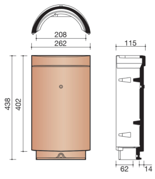 BISCH SE FAITIERE/ARETIER VENTILEE  DEMI-RONDE ARDOISE 703