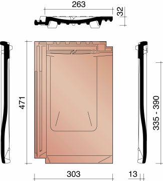 BISCH SE JURA NOVA TUILE CHATIERE AVEC GRILLE SYNTETIQUE 30 CM ANTHRACITE 736