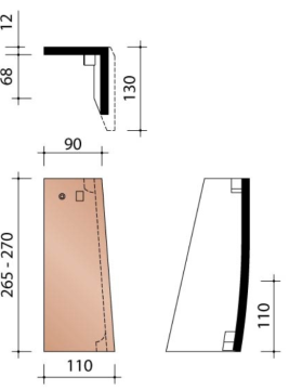 KOR TUILE DE RIVE DEMI SPECIALE DROITE RUSTICA OMBRA 795