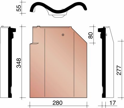 KOR TUILE A DOUBLE BOURRELET 451 VIEILLI 878