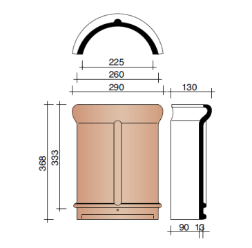 TRADIVA FAITIERE/ARETIER VARIO DEMI-RONDE 225MM NUAGE 875