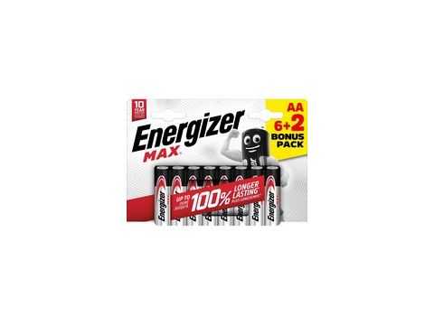 EDB ENERGIZER MAX AA 6 + 2 PROMO