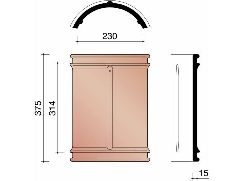 KOR FAITIERE DEMI-RONDE A DOUBLE EMBOÎTEMENT 230 MM 44/993/401 ANTHRACITE NEW 736 736