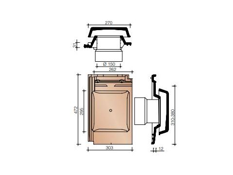 MIGEON ACTUATUILE A DOUILLE + MITRON + MODULE DE CONNEXION 150MM BLANC TITANE 923