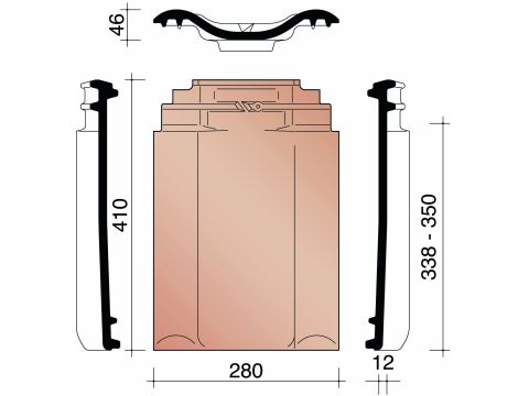 BISCH SE PANNE TUILE A DOUBLE BOURRELET ANTHRACITE 736